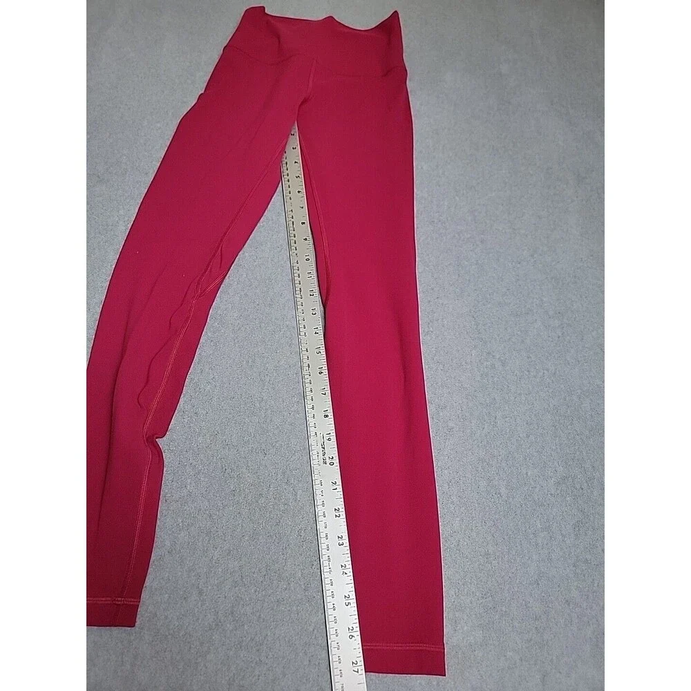 Lululemon Leggings Womens 4 30x21 Cropped‎ Hot Pink Athletic Running Stretch - Picture 5 of 10